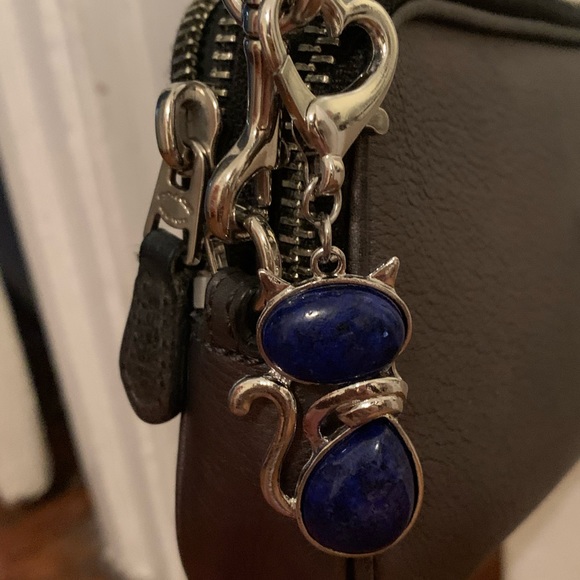 Lapis Lazuli Cat Keyring Charm Lapis Lazuli Cat Bag Charm Kitty Cat Bag Charm - Picture 3 of 3